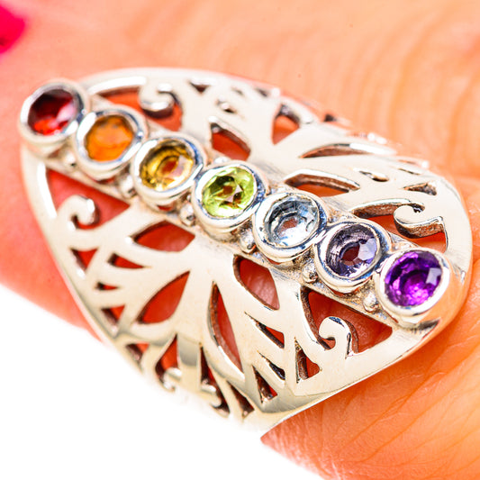 Multi-Stone Rainbow Chakra Rings handcrafted by Ana Silver Co - RING128518