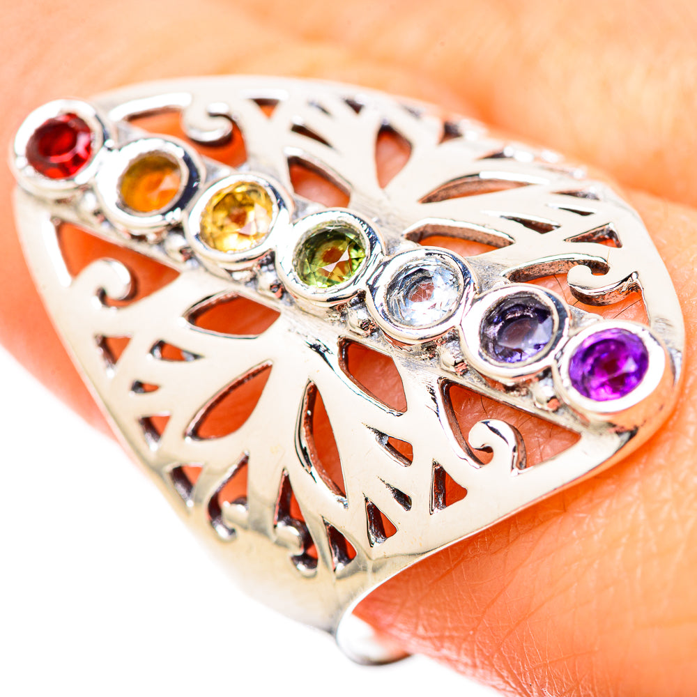 Multi-Stone Rainbow Chakra Rings handcrafted by Ana Silver Co - RING128519