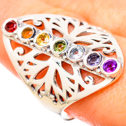 Multi-Stone Rainbow Chakra Rings handcrafted by Ana Silver Co - RING128519