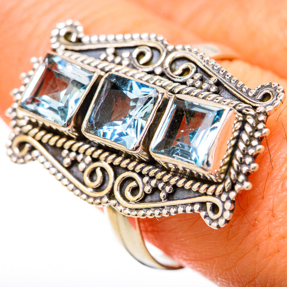 Blue Topaz Rings handcrafted by Ana Silver Co - RING128533
