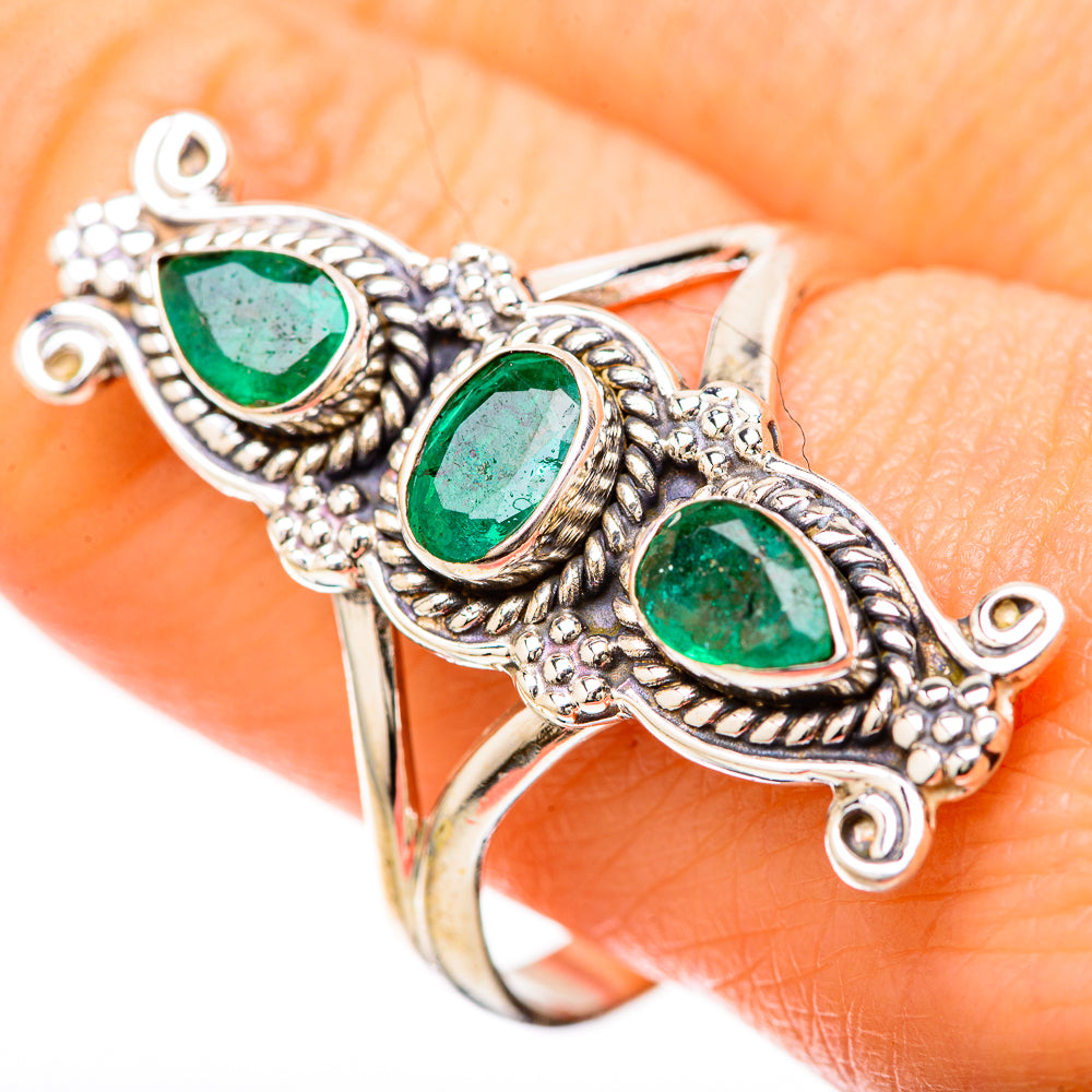 Zambian Emerald Rings handcrafted by Ana Silver Co - RING128537