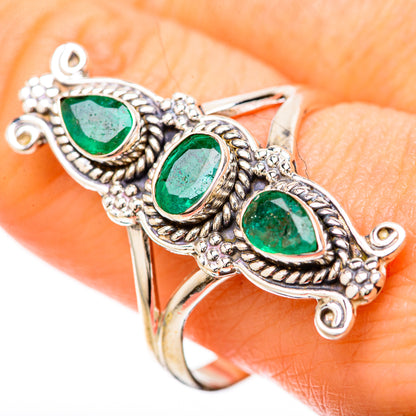 Zambian Emerald Rings handcrafted by Ana Silver Co - RING128537