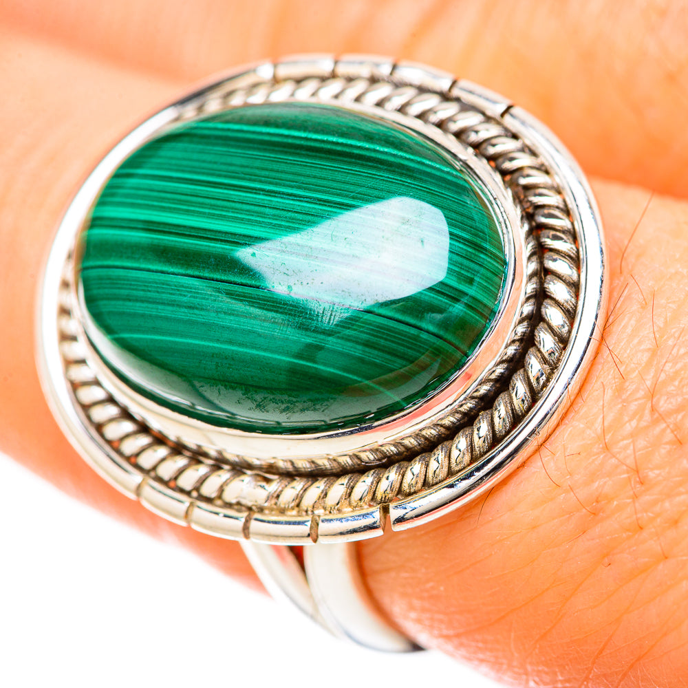 Malachite Rings handcrafted by Ana Silver Co - RING128538