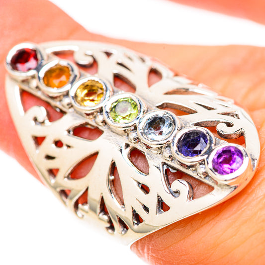 Multi-Stone Rainbow Chakra Rings handcrafted by Ana Silver Co - RING128539