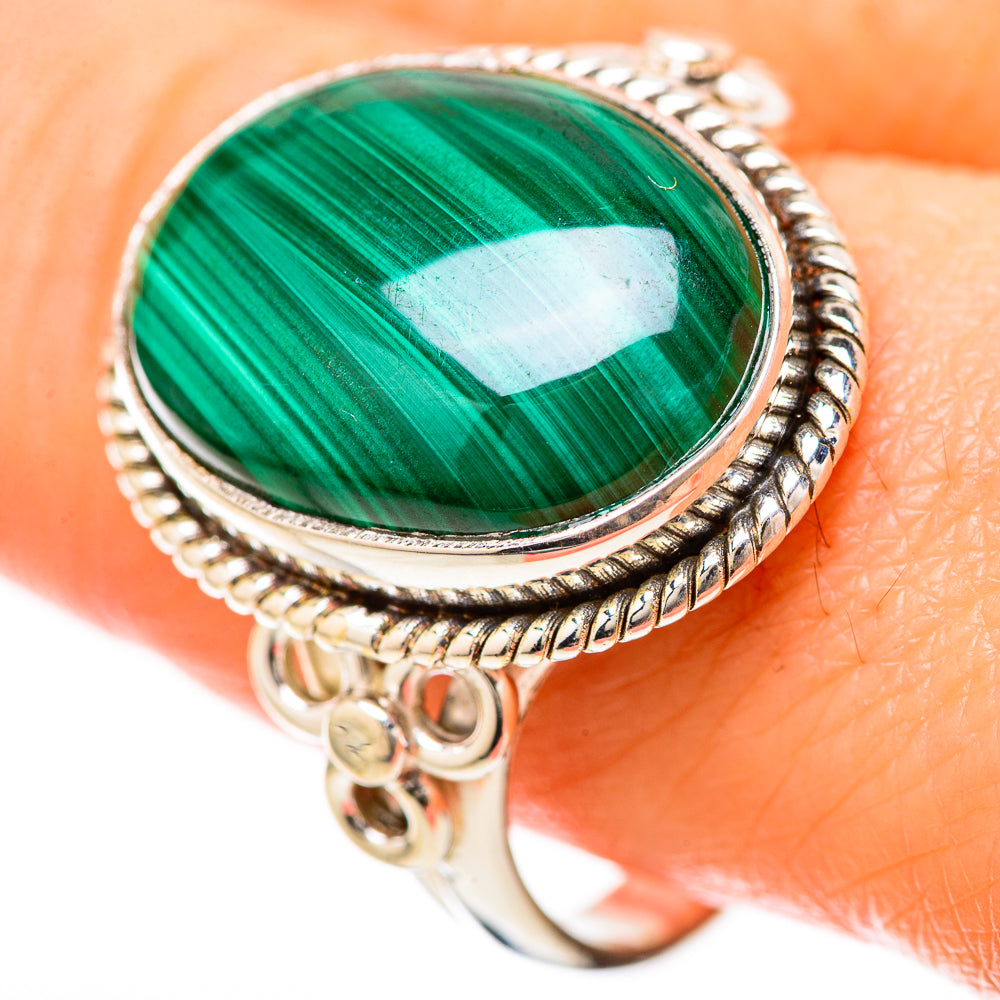 Malachite Rings handcrafted by Ana Silver Co - RING128558
