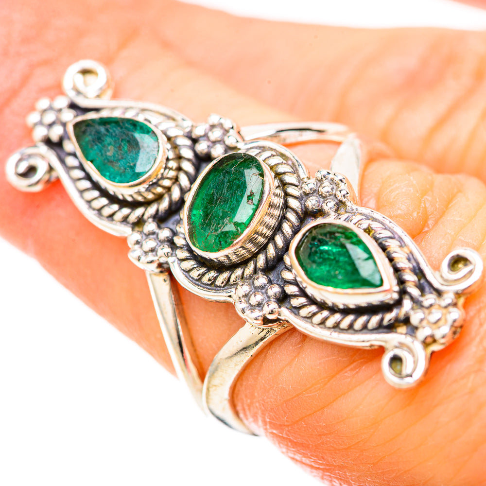 Zambian Emerald Rings handcrafted by Ana Silver Co - RING128559