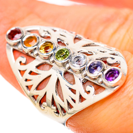 Multi-Stone Rainbow Chakra Rings handcrafted by Ana Silver Co - RING128561