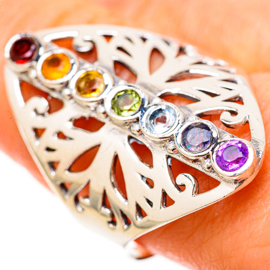 Multi-Stone Rainbow Chakra Rings handcrafted by Ana Silver Co - RING128562