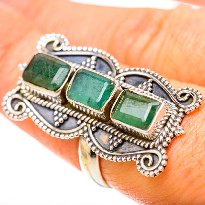 Zambian Emerald Rings handcrafted by Ana Silver Co - RING128576