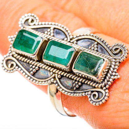 Zambian Emerald Rings handcrafted by Ana Silver Co - RING128611