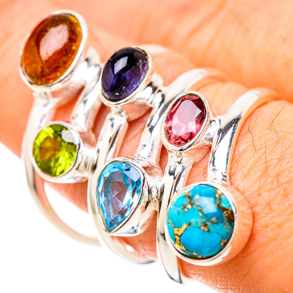 Blue Copper Composite Turquoise Rings handcrafted by Ana Silver Co - RING128619