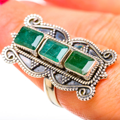 Zambian Emerald Rings handcrafted by Ana Silver Co - RING128627 - Photo 3