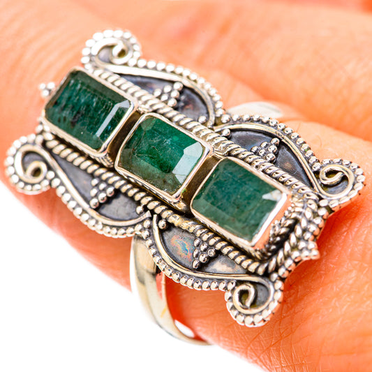 Zambian Emerald Rings handcrafted by Ana Silver Co - RING128641