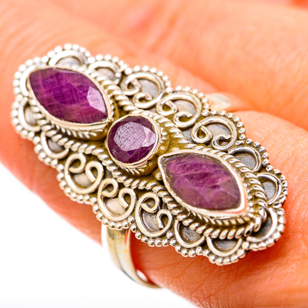 Red Sillimanite Rings handcrafted by Ana Silver Co - RING128645 - Photo 3