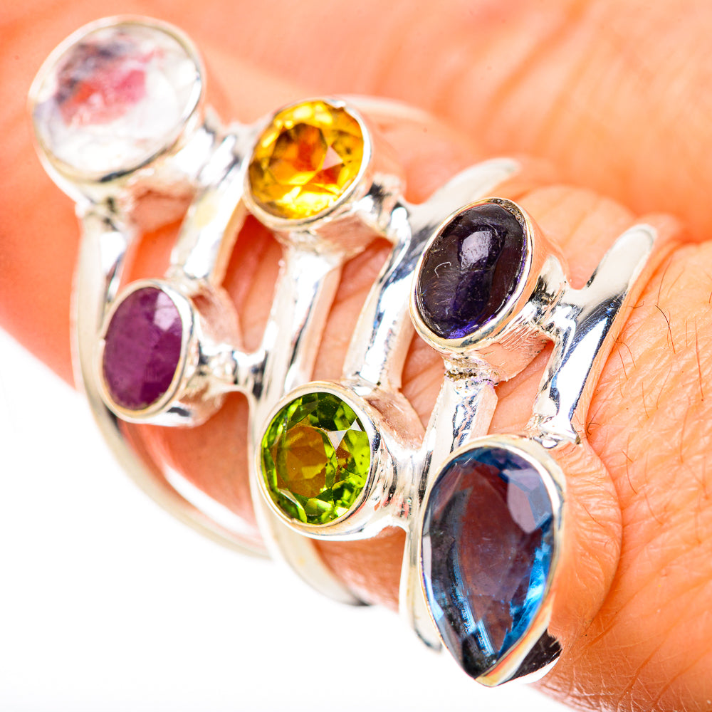 Rainbow Moonstone Rings handcrafted by Ana Silver Co - RING128649