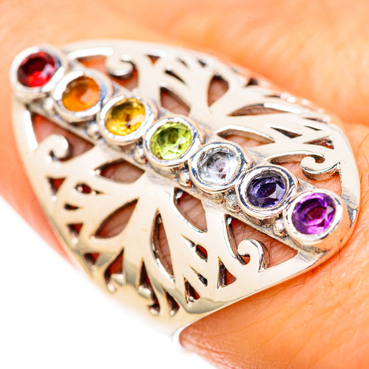 Multi-Stone Rainbow Chakra Rings handcrafted by Ana Silver Co - RING128656