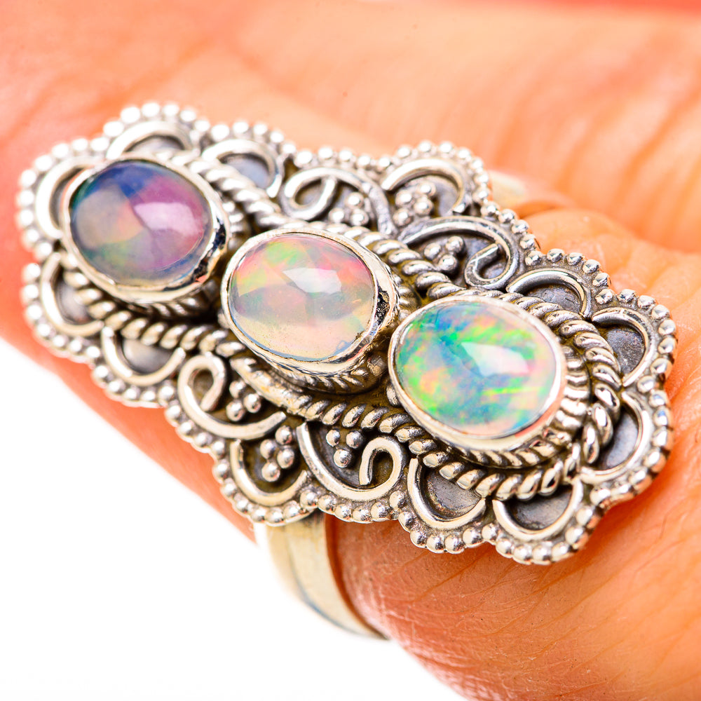 Ethiopian Opal Rings handcrafted by Ana Silver Co - RING128663 - Photo 3
