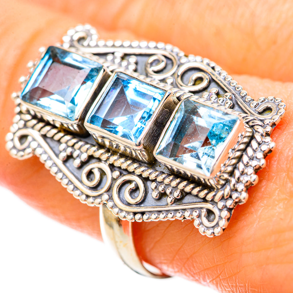Blue Topaz Rings handcrafted by Ana Silver Co - RING128669 - Photo 3
