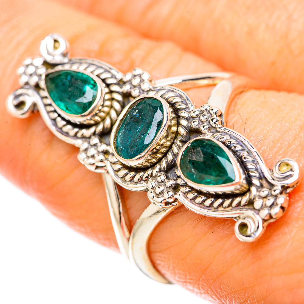 Zambian Emerald Rings handcrafted by Ana Silver Co - RING128673