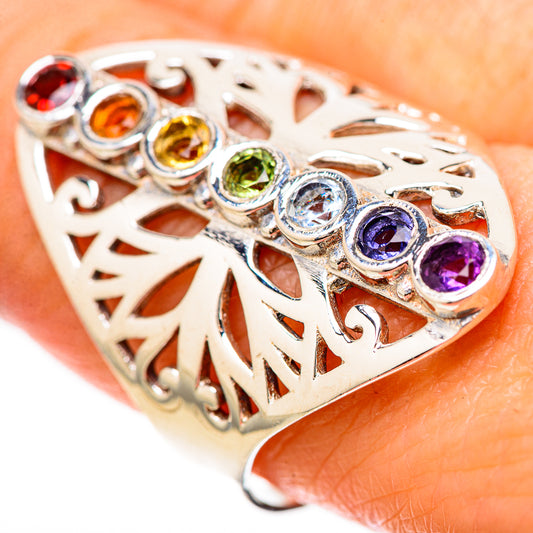 Multi-Stone Rainbow Chakra Rings handcrafted by Ana Silver Co - RING128676