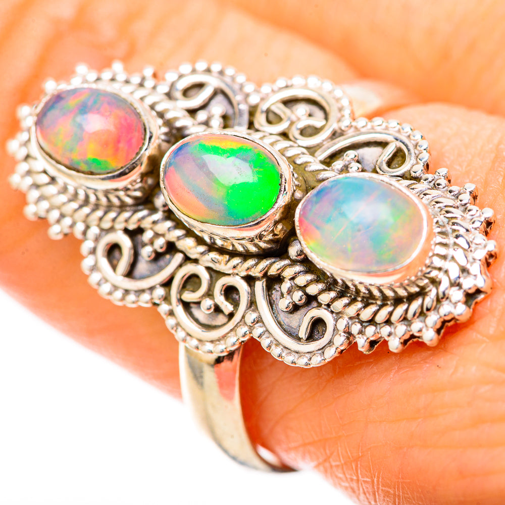 Ethiopian Opal Rings handcrafted by Ana Silver Co - RING128681 - Photo 3