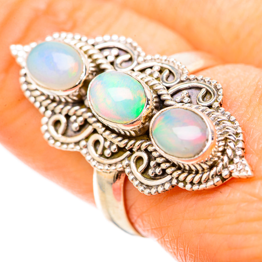 Ethiopian Opal Rings handcrafted by Ana Silver Co - RING128682 - Photo 3
