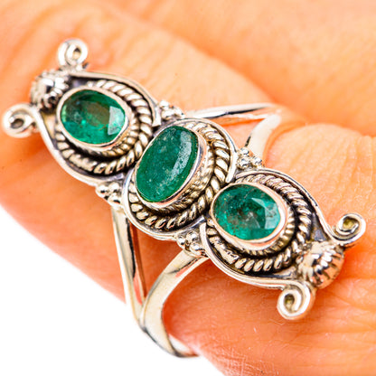 Zambian Emerald Rings handcrafted by Ana Silver Co - RING128692