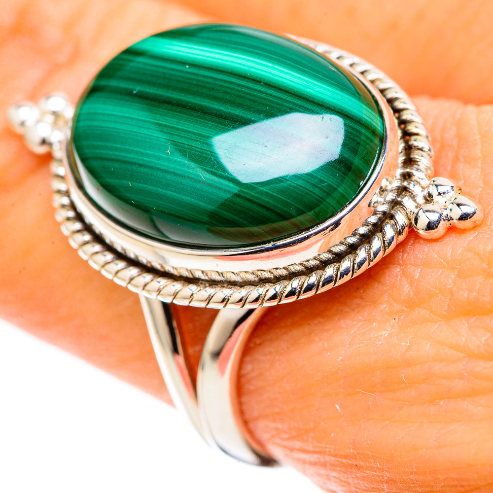 Malachite Rings handcrafted by Ana Silver Co - RING128693