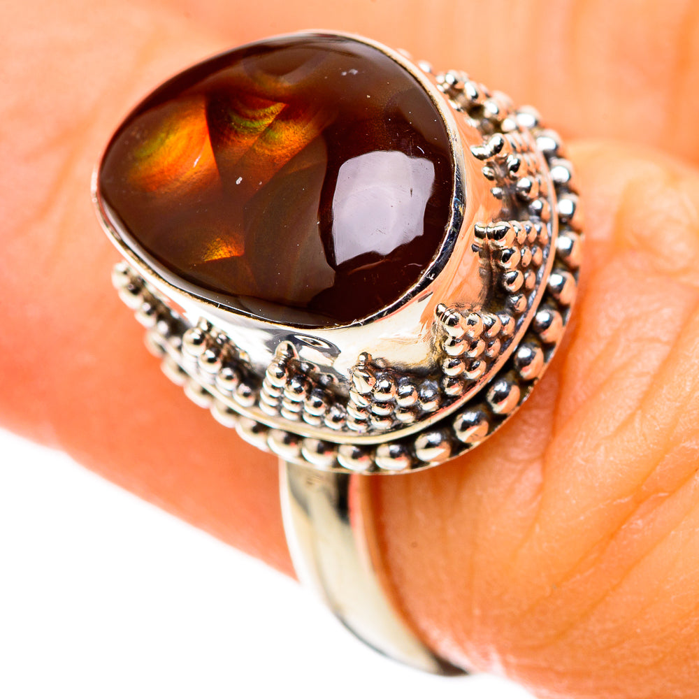 Mexican Fire Agate Rings handcrafted by Ana Silver Co - RING128694