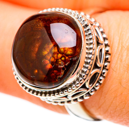 Mexican Fire Agate Rings handcrafted by Ana Silver Co - RING128695