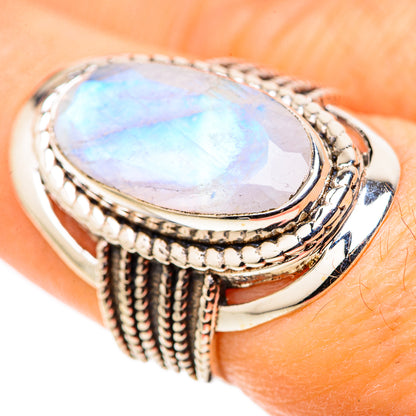 Rainbow Moonstone Rings handcrafted by Ana Silver Co - RING128700 - Photo 3