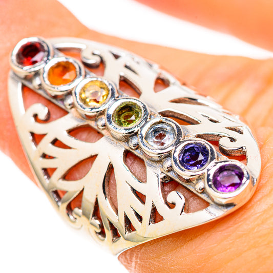 Multi-Stone Rainbow Chakra Rings handcrafted by Ana Silver Co - RING128701