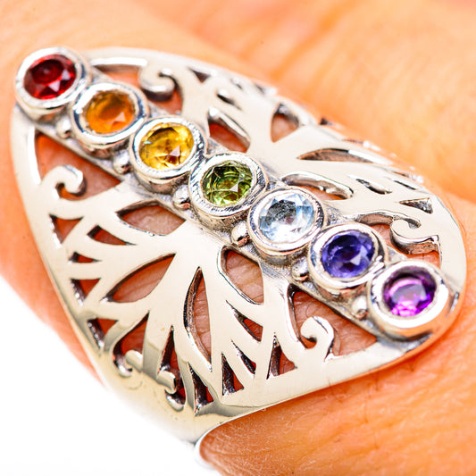 Multi-Stone Rainbow Chakra Rings handcrafted by Ana Silver Co - RING128702