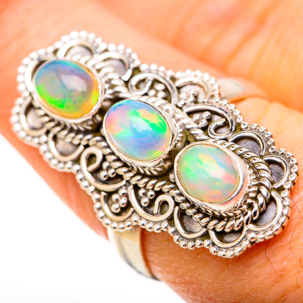 Ethiopian Opal Rings handcrafted by Ana Silver Co - RING128707 - Photo 3