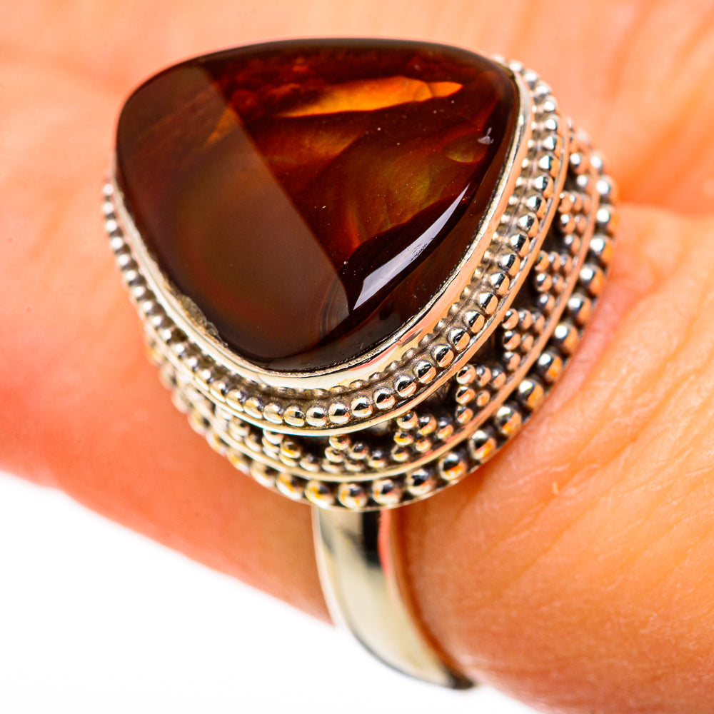 Mexican Fire Agate Rings handcrafted by Ana Silver Co - RING128719