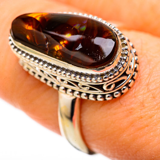 Mexican Fire Agate Rings handcrafted by Ana Silver Co - RING128720