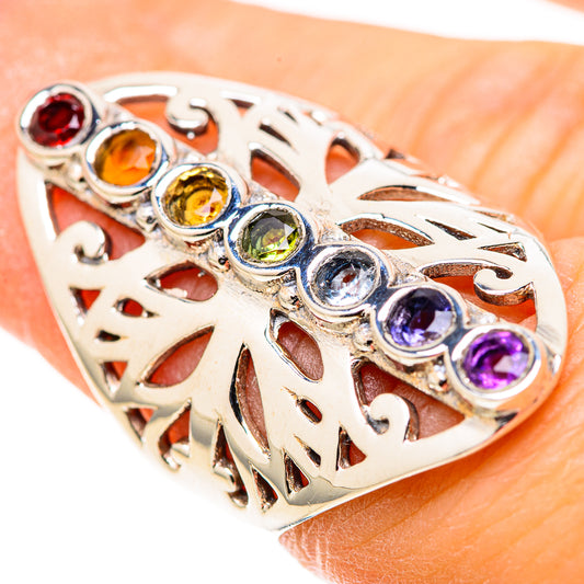 Multi-Stone Rainbow Chakra Rings handcrafted by Ana Silver Co - RING128724