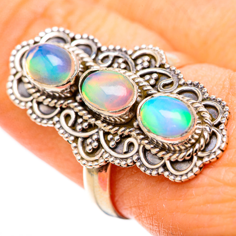 Ethiopian Opal Rings handcrafted by Ana Silver Co - RING128730 - Photo 3