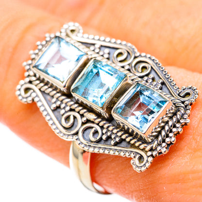 Blue Topaz Rings handcrafted by Ana Silver Co - RING128735