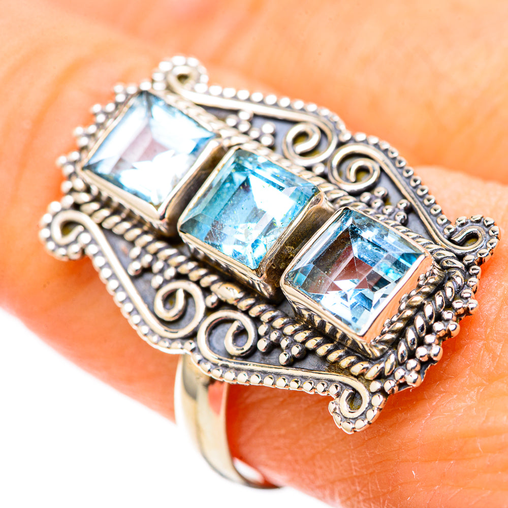 Blue Topaz Rings handcrafted by Ana Silver Co - RING128735 - Photo 3
