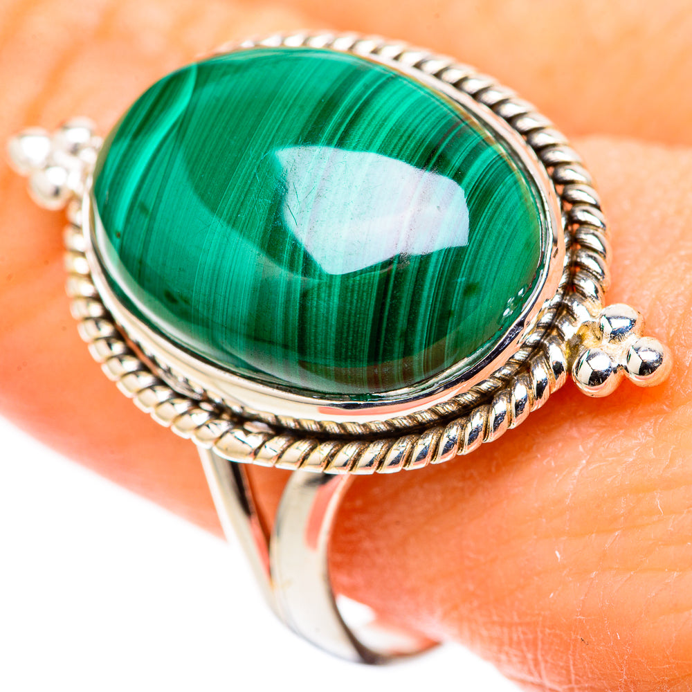 Malachite Rings handcrafted by Ana Silver Co - RING128738