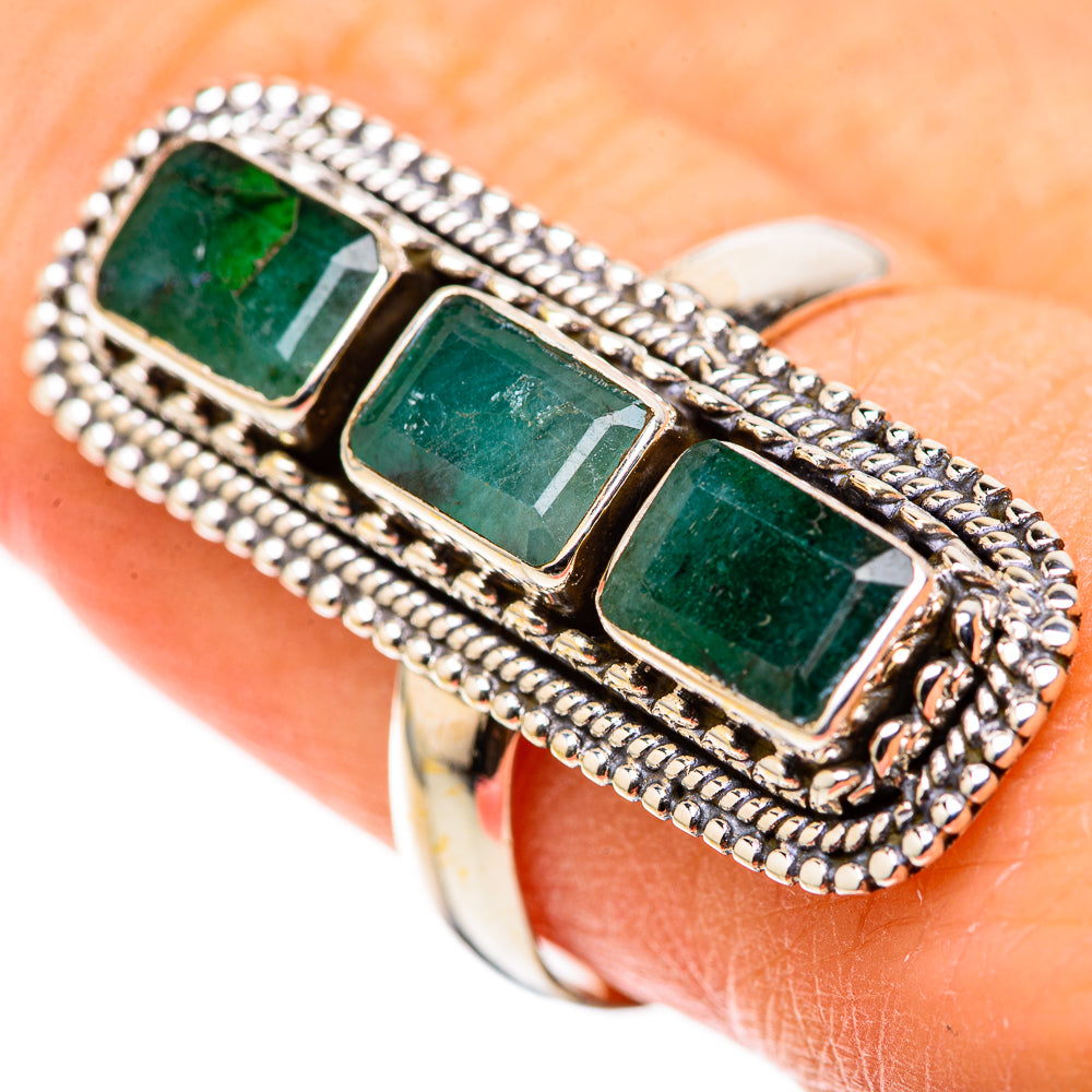 Zambian Emerald Rings handcrafted by Ana Silver Co - RING128739