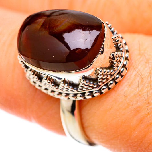 Mexican Fire Agate Rings handcrafted by Ana Silver Co - RING128742