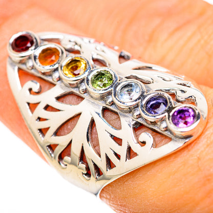 Multi-Stone Rainbow Chakra Rings handcrafted by Ana Silver Co - RING128747