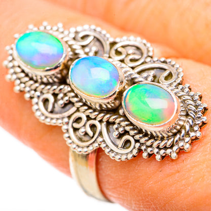 Ethiopian Opal Rings handcrafted by Ana Silver Co - RING128751 - Photo 3