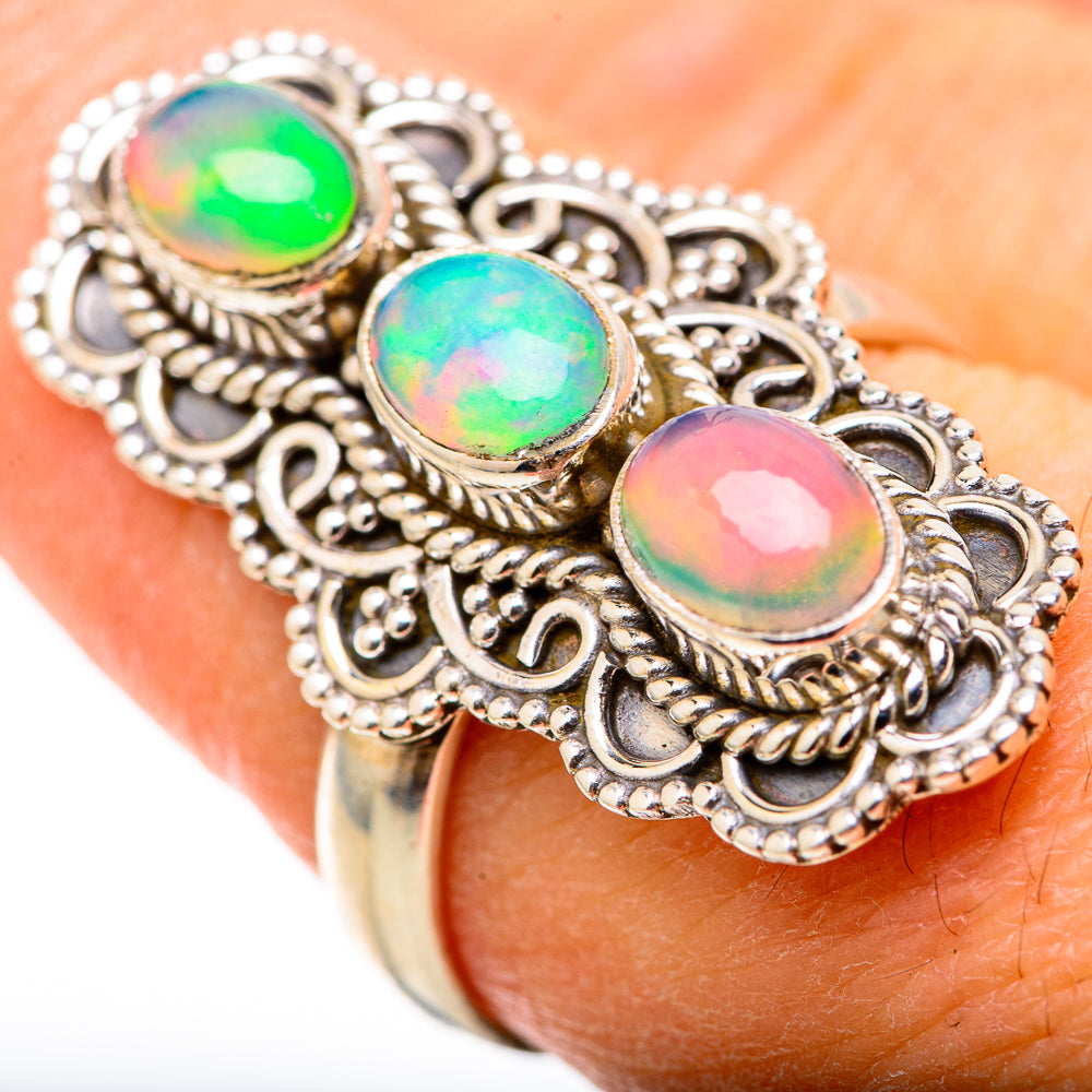 Ethiopian Opal Rings handcrafted by Ana Silver Co - RING128752 - Photo 3