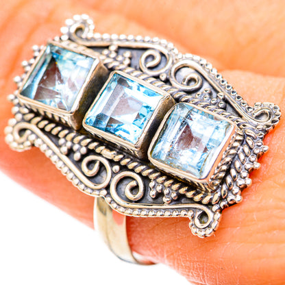 Blue Topaz Rings handcrafted by Ana Silver Co - RING128760 - Photo 3
