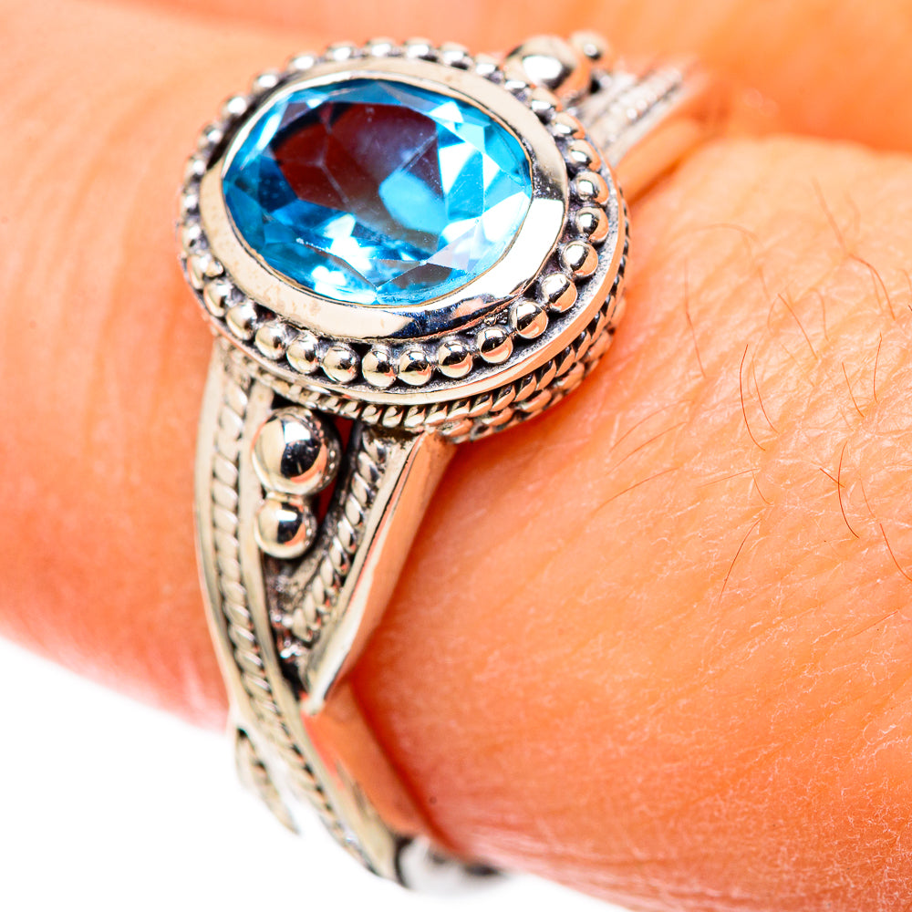 Blue Topaz Rings handcrafted by Ana Silver Co - RING128762 - Photo 3