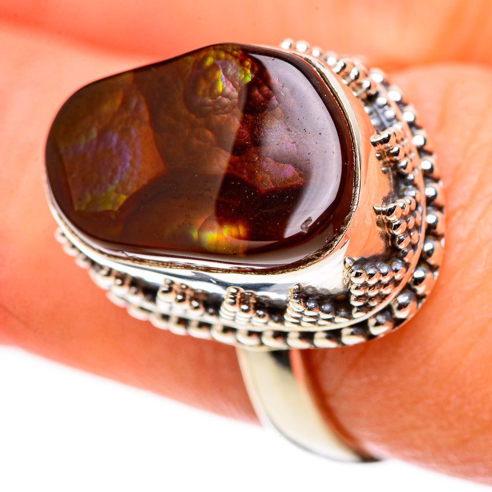 Mexican Fire Agate Rings handcrafted by Ana Silver Co - RING128766 - Photo 3