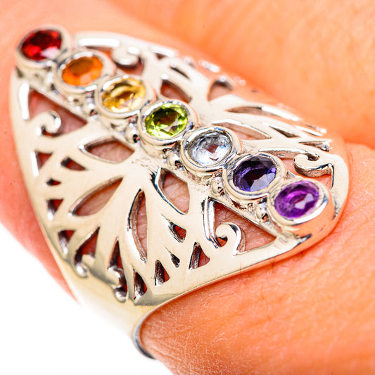 Multi-Stone Rainbow Chakra Rings handcrafted by Ana Silver Co - RING128771